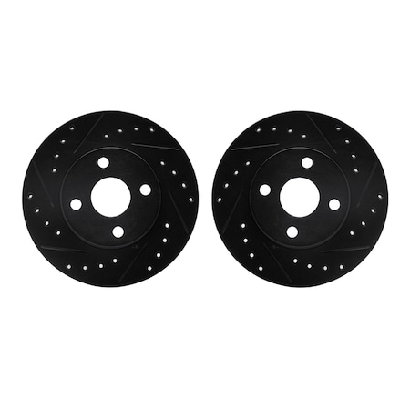 Dynamic Friction Co Rotors-Drilled and Slotted-Black, Zinc Plated black, Zinc Coated, 8002-76070 8002-76070